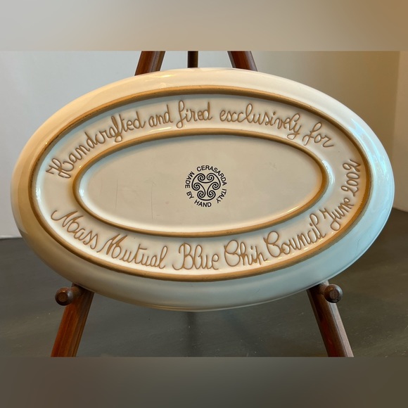 VTG CERASARDA Hand Made In ITALY LE PAVONCELLE 2 BIRD OVAL PLATE. Very Rare - Picture 4 of 5